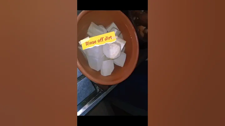 How I prepared my pounded yam using my old wooden mortar and pestle.