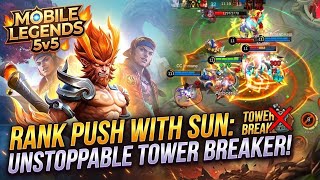 Mobile Legends 5v5 🔥: Rank Push with Sun: Unstoppable Tower Breaker!🇮🇳Indian server |  MRLEGENDKING1