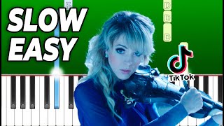 Lindsey Stirling - Carol of the Bells - Slow Easy Piano Tutorial