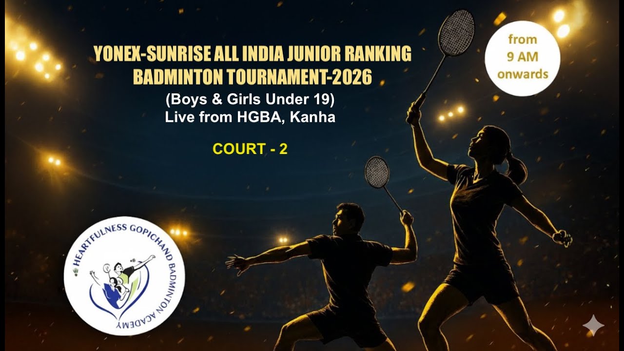 BADMINTON TOURNAMENT - 2026 | Boys & Girls Under 19 | Live from HGBA, Kanha Shanti Vanam | Court 2