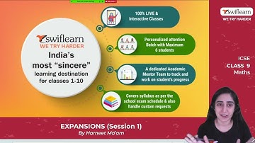 Expansions | ICSE Class 9 Maths | Identity | Online Classes | Session 1 - Swiflearn