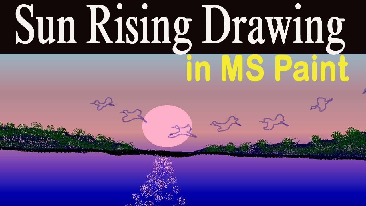 Sun Rising Drawing in MS Paint - YouTube