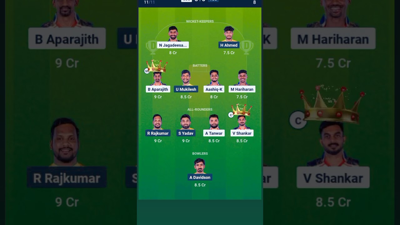 CSG VS TGC TNPL DREAM 11 TEAM 