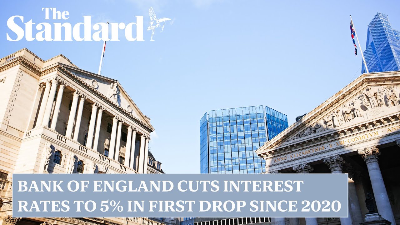 Bank of England cuts interest rate to 5% in first drop since 2020 - YouTube