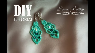 Makramowe kolczykiTutorial / Biżuteria makramowa koplet / Macrame earrings tutorial DIY /Macrame set