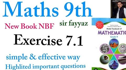 Maths class 9th | chapter 7 | Exercise 7.1| Coordinate Geometry | NBF | ex 7.1| sir fayyaz