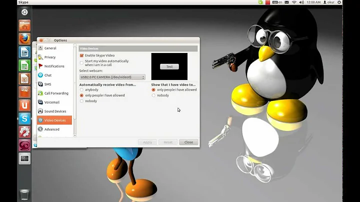 Fix Skype webCam Problem, Ubuntu 11.10, Greek-Eng