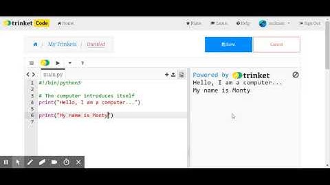 Python Chat Bot Part 1 - Computer introduces itself