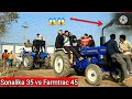 Sonalika 35 खाली टायर  vs Farmtrac 39 फुल पानी  tochan in haryana 1km😱 तक किया टोचन💯💯💯💪💪