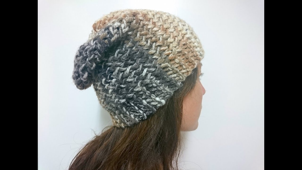 loom knit slouchy hat