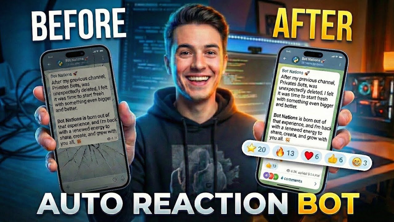 🚀 Make Telegram Auto Reaction Bot in Python | Boost Channel Engagement (Free Source Code)
