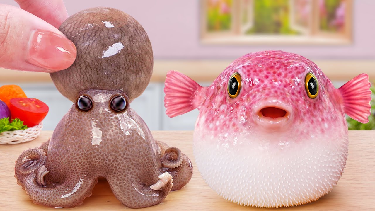 Delicious Food Recipes 🐙 Miniature Stir Fried Spicy Octopus Best Cooking Seafood 😍 Mina Mini Kitchen