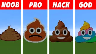 Pixel Art  (NOOB vs PRO vs HACKER vs GOD) Poop Emoji in Minecraft