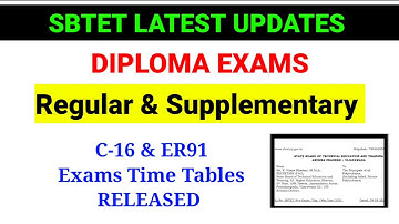 Diploma C-16 AR91 regular / Supply Exams dates or Time tables || Diploma Updates today