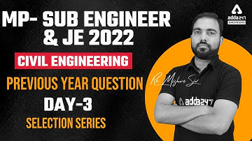 MP Sub Engineer 2022 | MP Sub Engineer Civil Preparation | Previous Year Questions #2