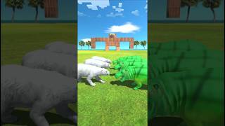 Three polar bear Vs Three green zombie hippo - ARBS - Animal Revolt Battle Simulator !! #shorts#arbs