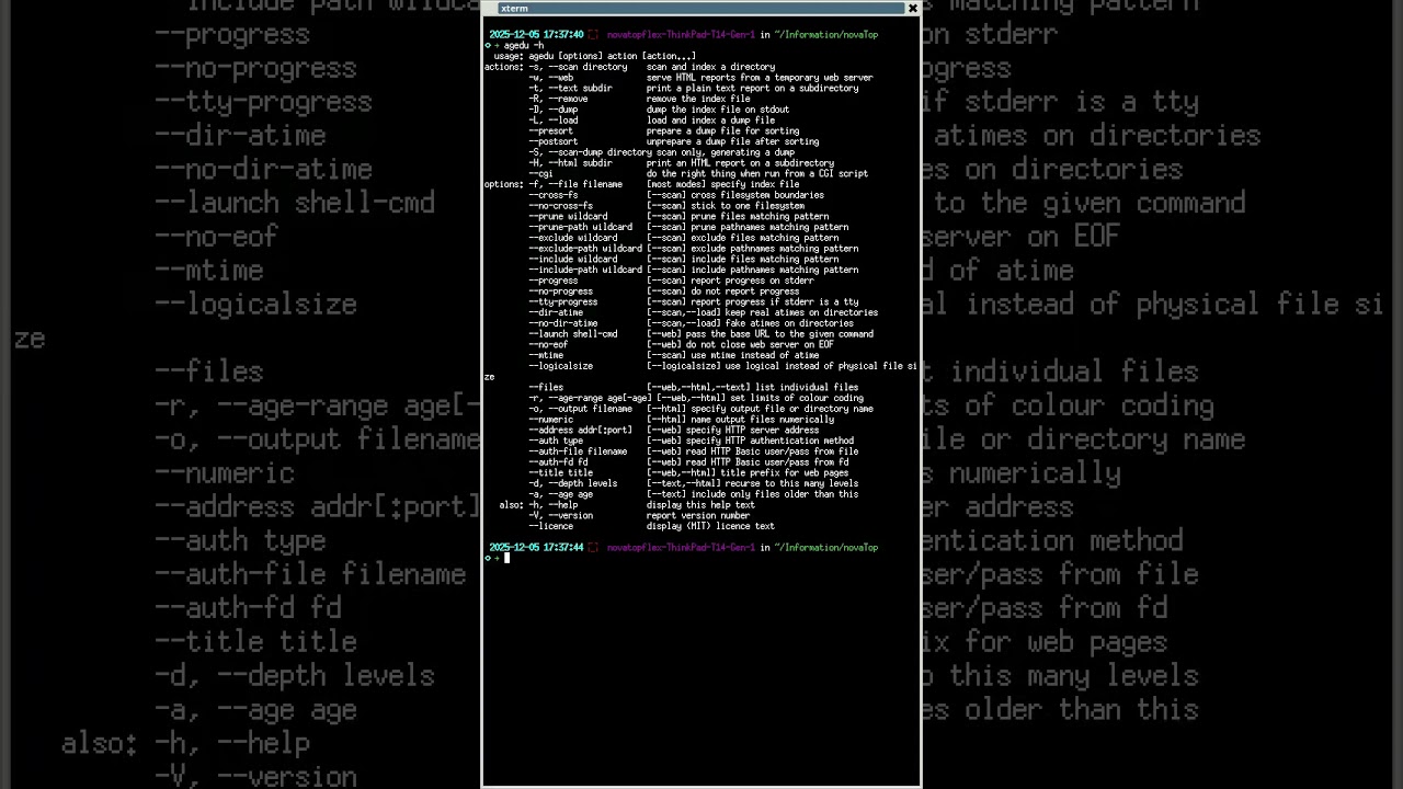 Combined Disk Usage and Age for 
