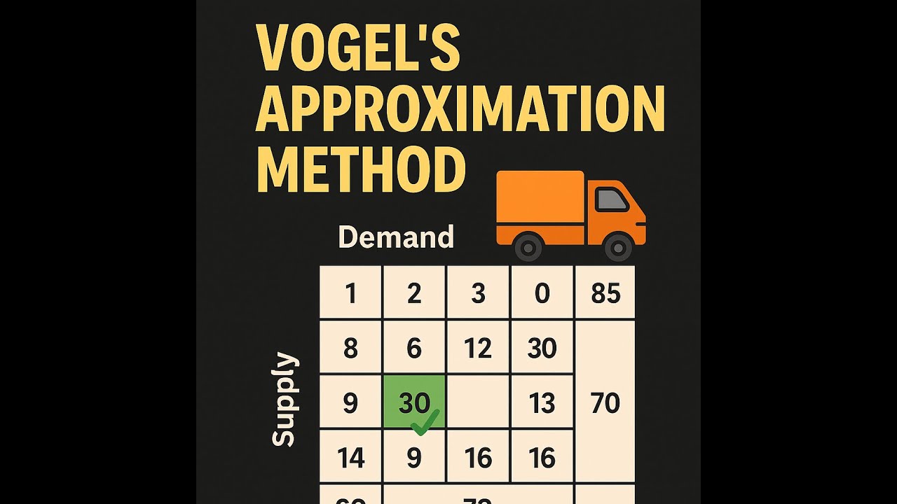 Vogel’s Approximation Method (VAM) TRANSPORTATION - YouTube