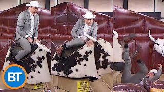 Sid rides a mechanical bull on LIVE TV for a great cause by Breakfast Television 1,678 views 12 days ago 4 minutes, 47 seconds