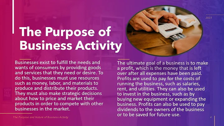 The Purpose and Nature of Business Activity - Business Studies 1.1.1