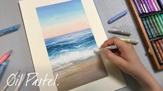 How to draw ocean with oil pastel for beginners to intermediate