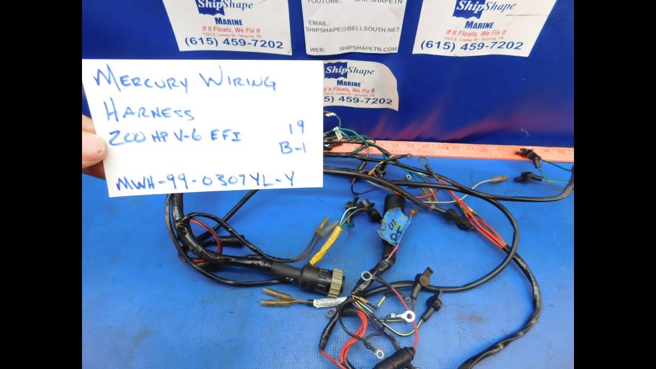 FOR SALE - Mercury Wiring Harness 200HP V-6 EFI $99.95 B-1 - YouTube