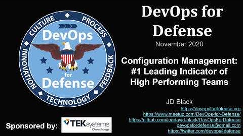 November 2020 DevOps for Defense - Configuration Management (CM) Demo