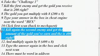 30k hack in mechquest using cheat engine 5.3 or 5.4