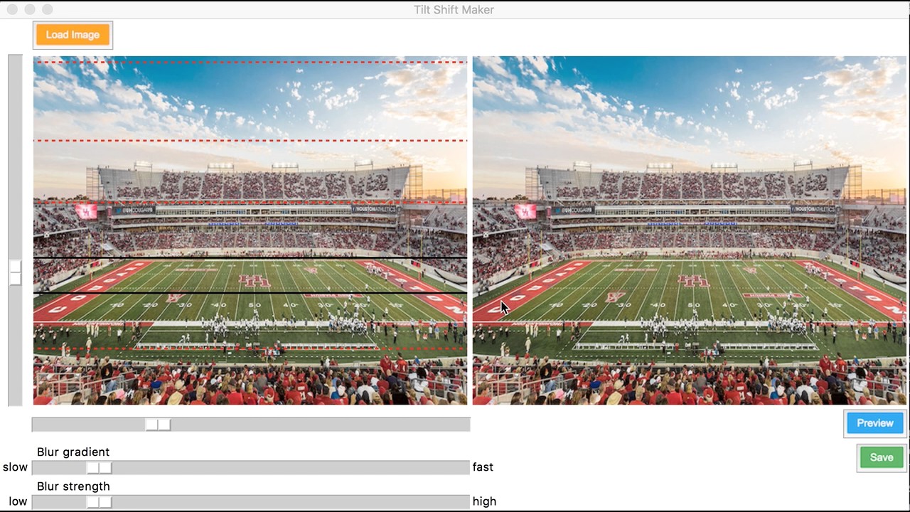 Tilt Shift Generator Application Demo