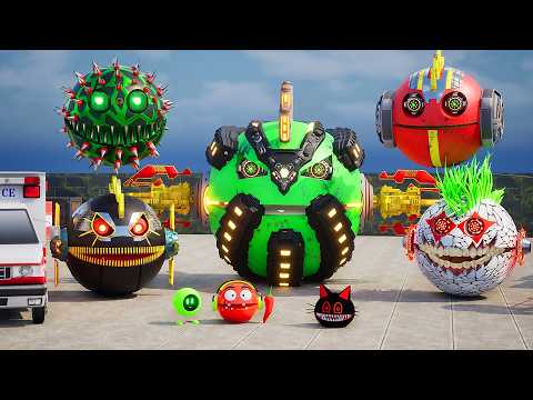 PACMAN IN A MONSTER ARENA - BLACK MAMBA AND JOKER VS RED MIGHT AND GREEN SPIKO #pacman