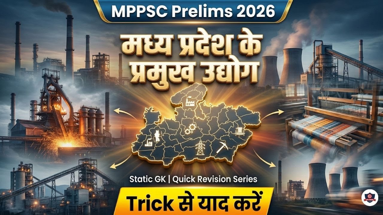 मध्य प्रदेश के प्रमुख उद्योग | MPPSC Prelims 2026 | Trick से याद करें | Quick Revision | Mp Economy