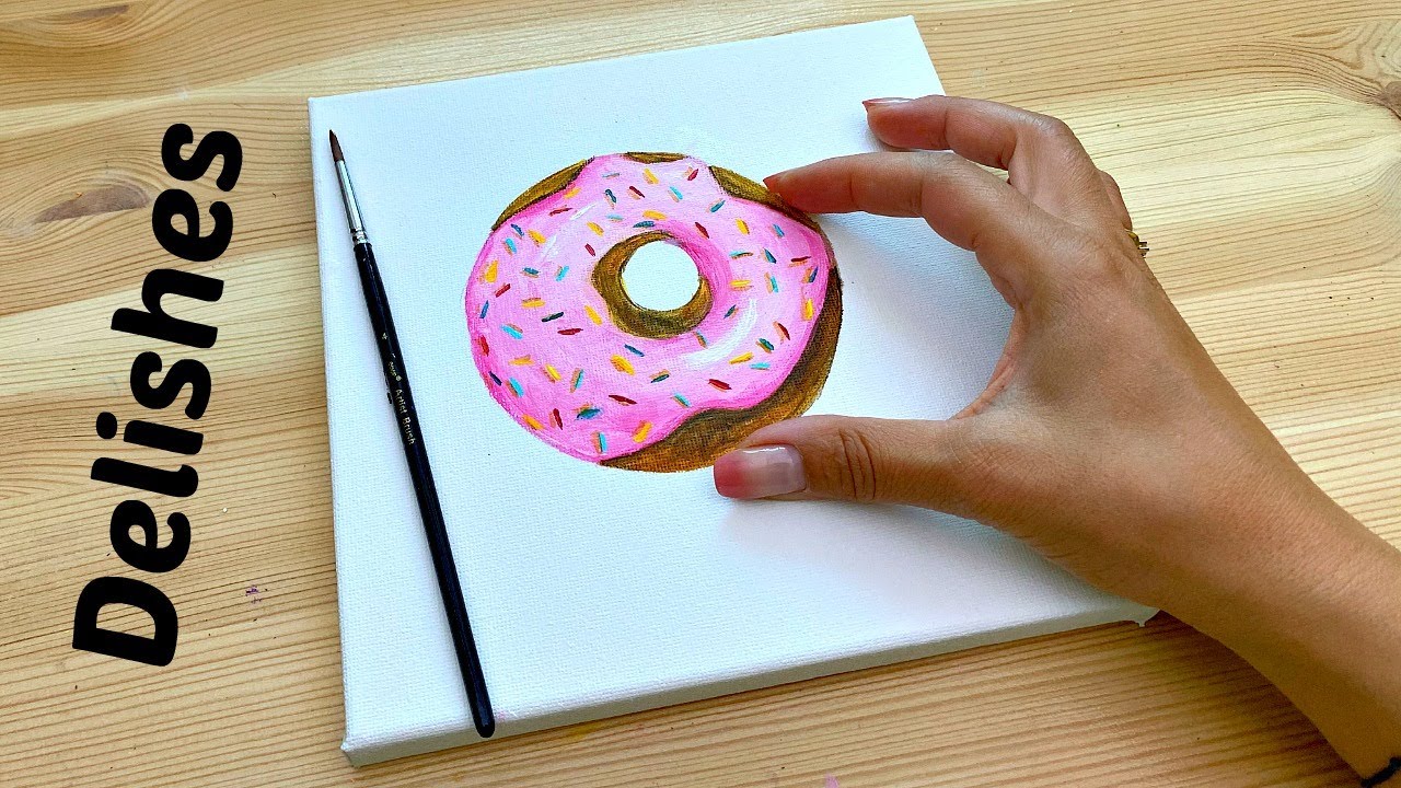 Donut  Acrylic Art on Canvas Paint 