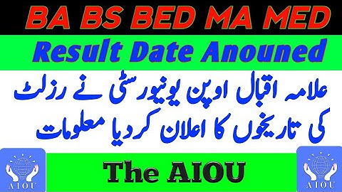 AIOU Anouned Result Date | BA BS BED MA MED | Spring 2020 Result | AIOU | The AIOU