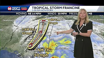 Tropical Storm Francine pushes into Mississippi: What to expect Tropical Storm Francine pushes into Mississippi: What to expect thumbnail