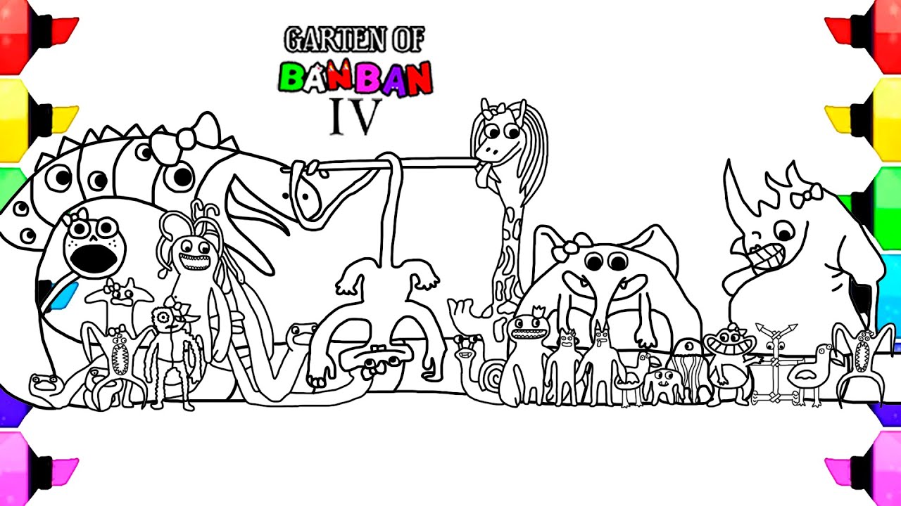 Garten of Banban 4 Coloring Pages Third Trailer - ALL BOSSES + ENDING 