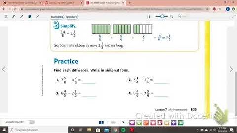 Lesson 9-7 Subtracting Mixed Numbers