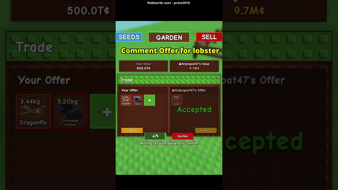 New Lobster Pet Trading Growagarden Roblox