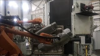 ABB AI IRC5 Shenyang, Slush Molding with #ABB Robots and #SICK camera - ζ²ι³οΌABB ζΊε¨δΊΊζͺε‘ζε