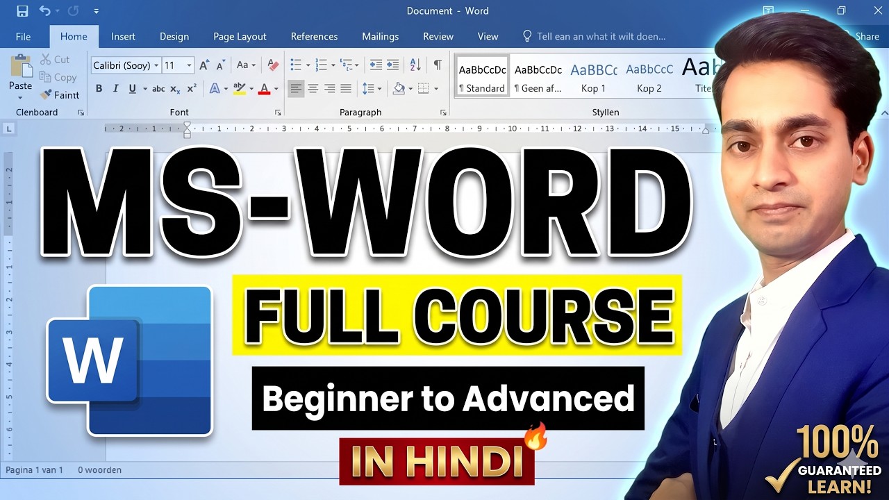 Word Tutorial For Beginners - Full Course in Hindi | Microsoft Word Complete Tutorial | 2026