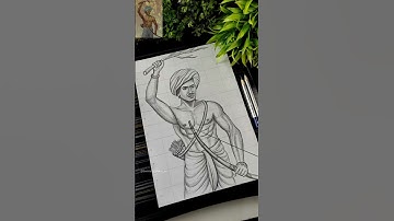 Birsa Munda Drawing Easy ✍️❤️  #shorts #birsamunda #tribalday #birsajayanti #drawing #art #adivasi