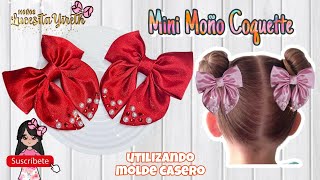 Mini moños Coquette utiliza molde casero #tendencias #coquette #hairbows #lazos #laços #facil