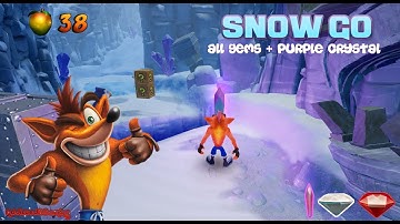 Crash Bandicoot 2 N. Sane Trilogy : Gameplay #6 (Snow Go) - All Gems (Purple/Red/White x2)
