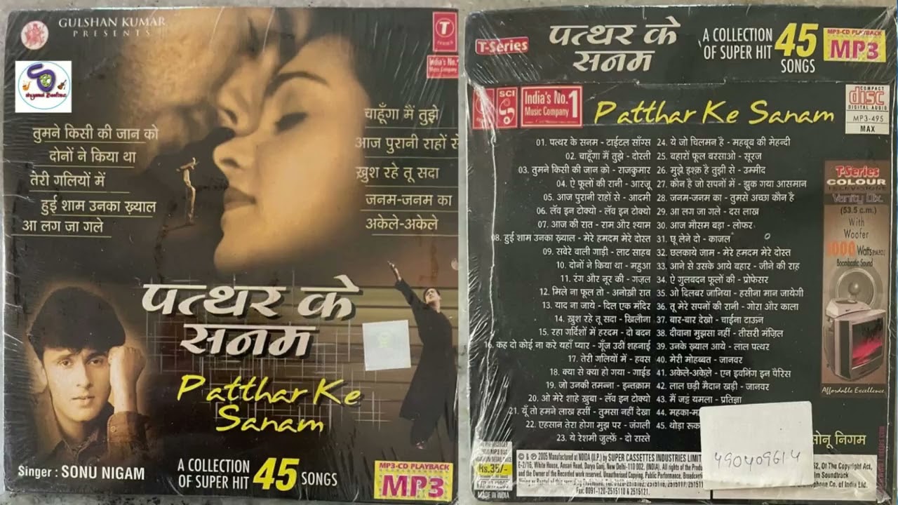        patthar ke sanam  By Sonu Nigam A Collection Of Super hit 45 Songs III