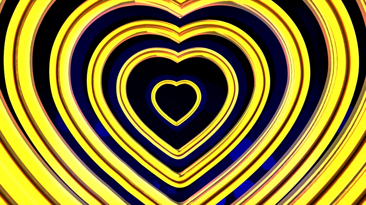 4K Gold Heart Tunnel LED Motion Background || VJ Loops || Free Heart ...