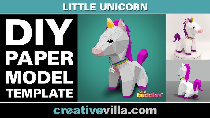 Villa Buddies - Unicorn - DIY Low Poly Paper Model Template, Paper Craft - YouTube villa-buddies-unicorn-diy-low-poly-paper-model-template-paper-craft-youtube