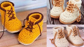 🌈Zapatitos para Bebe Varón a Crochet - Ganchillo (PASO A PASO) - YouTube