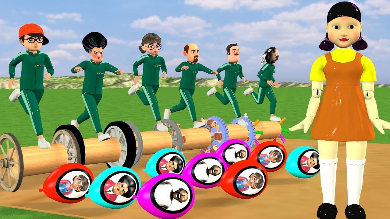 Scary Teacher 3D vs Squid Game 5 Wheels and Dalgona Candy Challenge Максимальный уровень Кто босс??