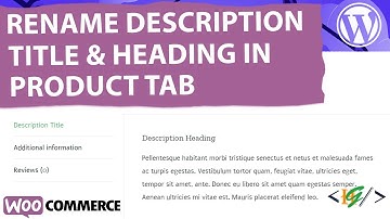 How to Rename Description Title and Heading in WooCommerce Single Product Tab