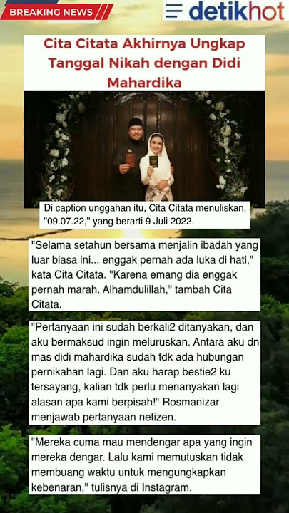 Cita Citata Siap Nikah Dengan Didi Mahardika #viral #artist #citacitata #didimahardika #netizen