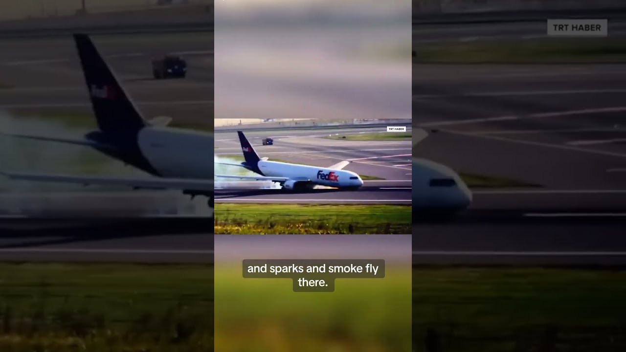 Watch Sparks Fly As FedEx Plane Lands Without Front Landing Gear